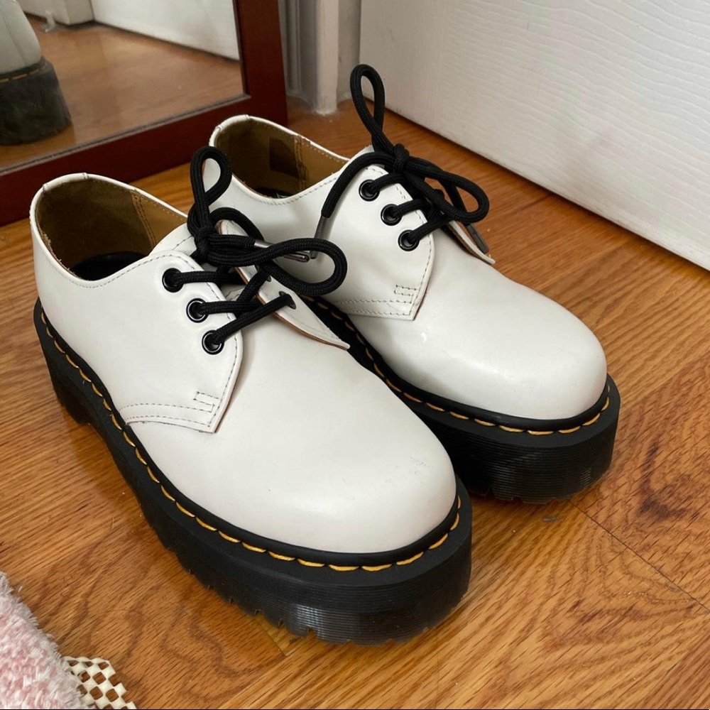 White platform doc marten 1461 quad